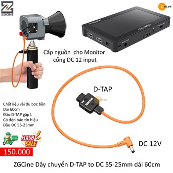 ZGCine D-TAP to DC 12v dài 60cm cấp nguồn Monitor