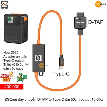 ZGCine dây chuyển D-TAP to Type-C dài 50cm ouput 15-65w