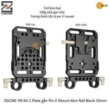 ZGCINE VR-Kit 1 Plate gắn Pin V Mount chuẩn đũa 15mm