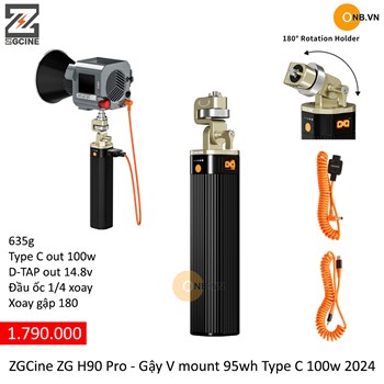 ZGCine ZG-H90 Pro - Gậy V mount 95wh Type C 100w