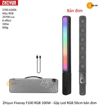 Zhiyun FIVERAY F100 RGB 100W - Gậy Led RGB 50cm bản đơn 99%