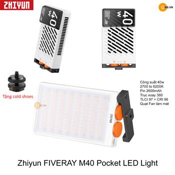 Zhiyun Fiveray M40 đèn led mini 2700-6200k công suất 40w 99%